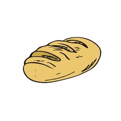 A loaf of white bread. Freehand sketch illustration. Doodle art. simple vector. icon.sketch,doodle art,freehand 