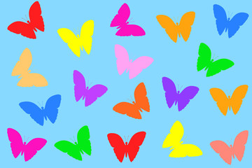 Naklejka na ściany i meble Seamless pattern with butterflies.