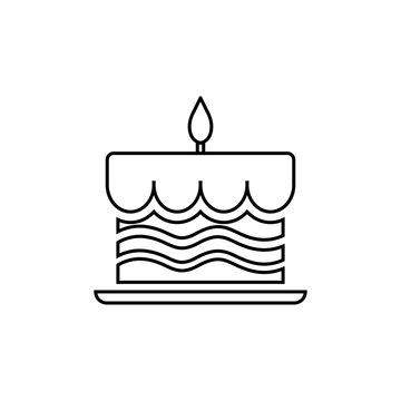 Cake icon on white background. Vector illustration.