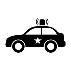 Police car icon. Vector symbol. Police car illustration