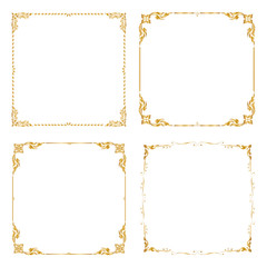 Set Decorative frame and border, Square frame, Golden frame, Thai pattern, Vector illustration - 202944257
