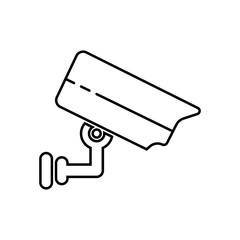 Security surveillance camera line icon. Line icons with flat design elements on white background. Symbol for your web site design, logo, UI. Vector illustration