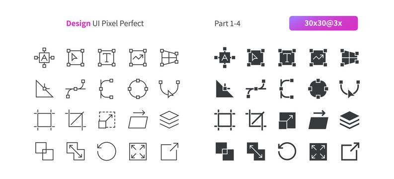 Graphic Design UI Pixel Perfect Well-crafted Thin Line And Solid Icons 30 3x Grid for Web Graphics and Apps. Simple Minimal Pictogram Part 1-4