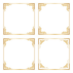 Set Decorative frame and border, Square frame, Golden frame, Thai pattern, Vector illustration - 202944803