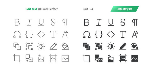 Edit text UI Pixel Perfect Well-crafted Thin Line And Solid Icons 30 1x Grid for Web Graphics and Apps. Simple Minimal Pictogram Part 3-4