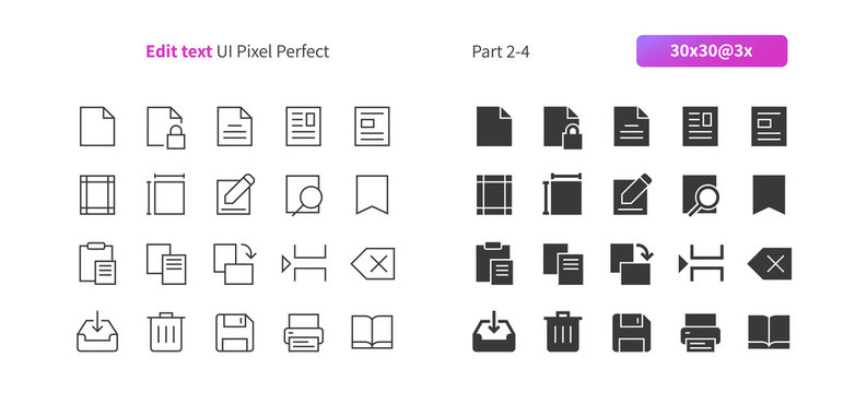 Edit text UI Pixel Perfect Well-crafted Thin Line And Solid Icons 30 3x Grid for Web Graphics and Apps. Simple Minimal Pictogram Part 2-4