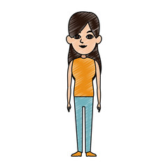 Fototapeta premium Young woman with casual clothes cartoon vector illustration graphic design