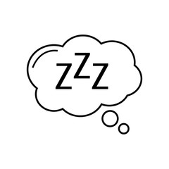 Sleep icon comic bubble zzz vector illustration