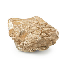 Beige rock isolated on white background