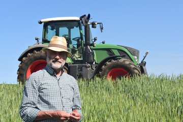 portrait of a farmer on the field