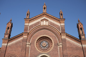 Fototapeta na wymiar Milan, Italy - April 17, 2018: 'Santa Maria del Carmine' church