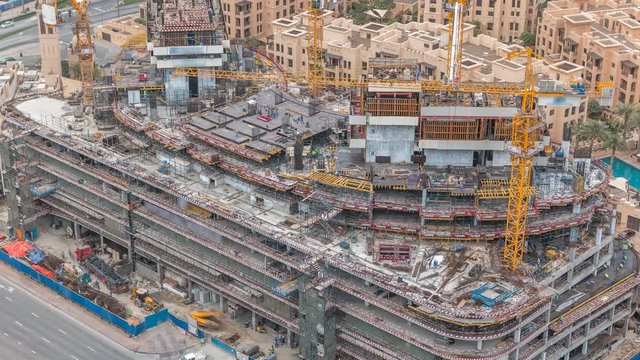 Construction site in Dubai timelapse, United Arab Emirates