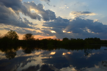 Fototapeta na wymiar sunset after a storm