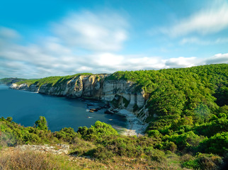 Panoramic view of the sea and forest