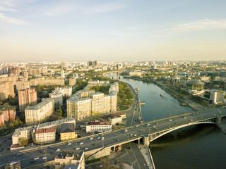 Obraz premium europe city panorama with traffic and river