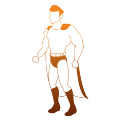 Male superhero cartoon vector illustration graphic design