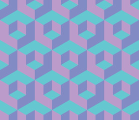 Abstract seamless pattern with colorful cubes. Optical effects.