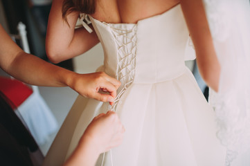 wedding preparations of the bride. morning at the hotel