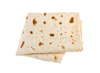 pita bread on a white background