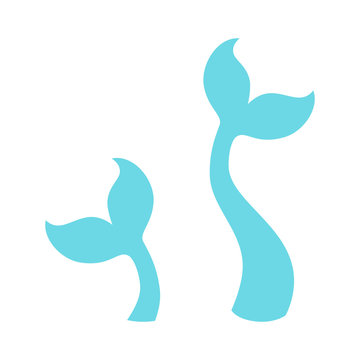 Mermaid tail. Silhouette of whale tail icon. Fish tail. Vector