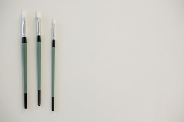 Fototapeta premium Paintbrushes arranged in a row