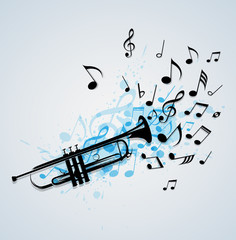 Music abstract background with trumpet © artspace