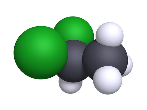 Space-Filling Model of 1,1-Dichloroethane