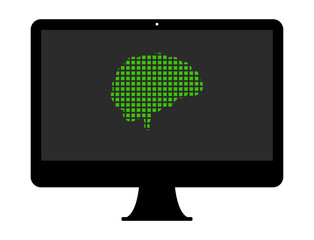 Pixel Icon PC - Gehirn