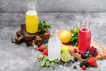 Raspberry and lemon lemonades