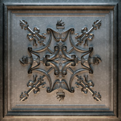 Vintage decorative pattern. 3D rendering.