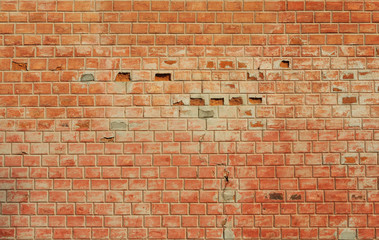 Old dirty red brick wall