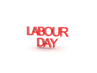 3D Red Labour Day Text