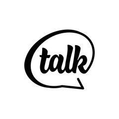 talk lettering letter mark on chat bubble icon logo vector sign