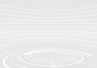 Fototapeta na wymiar Abstract futuristic circle floor on white background