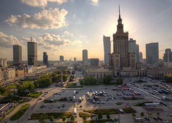 Naklejka na ściany i meble Panorama of the city. Warsaw Poland.