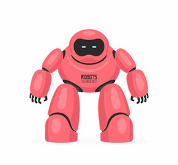 Red robot. isolated on white background