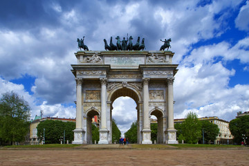 Fototapeta na wymiar Milano, Arco della Pace, Lombardia, Italia, Europa, Italy, Europe