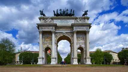 Fototapeta na wymiar Milano, Arco della Pace, Lombardia, Italia, Europa, Italy, Europe