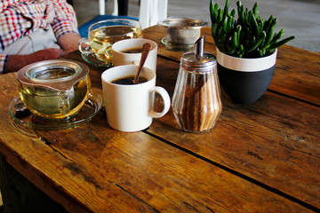 Regular coffee served in a cafe