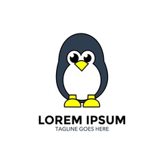 unique penguin logo. vector illustration