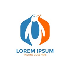 unique penguin logo. vector illustration