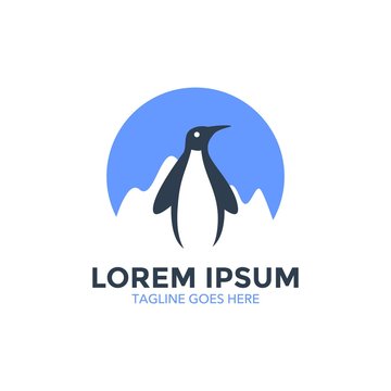 unique penguin logo. vector illustration