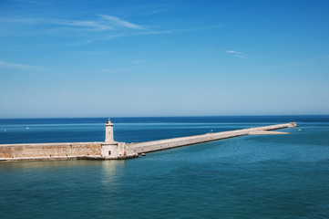 Lighthouse at the port of Livorno Italy