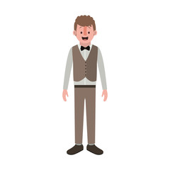 man with old suit vector illustration design