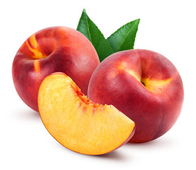 Fototapeta na wymiar peach fruits Isolated