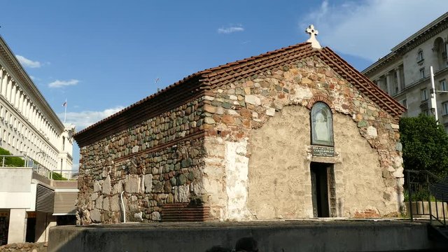  The Church of St. Petka of the Saddlers. St. Petka Samardzhiyska church on Independence square, Sofia, Bulgaria.