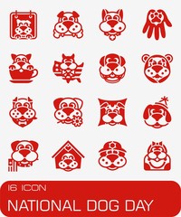 Vector National Dog Day icon set - 202976289