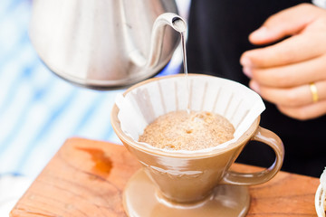 Making fresh coffee by hand