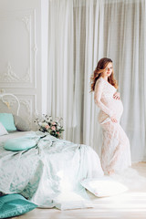 Beauty Pregnant Woman . Pregnant Belly. Beautiful Pregnant Woman Expecting Baby. Maternity concept. Baby Shower