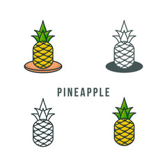 Pineapple logo template  Vector illustration